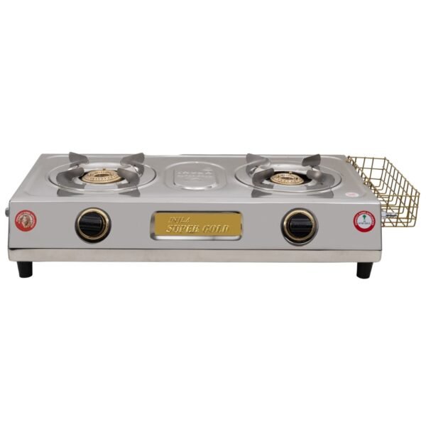 lpg gas stove 2 burner heavy body with basket