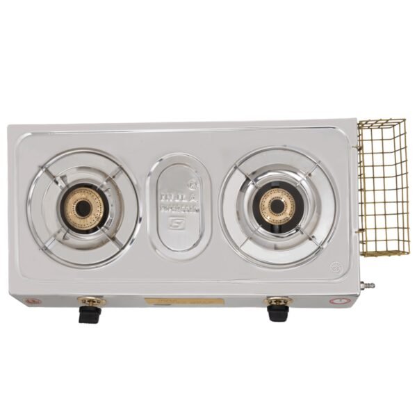 lpg gas stove 2 burner heavy body with basket