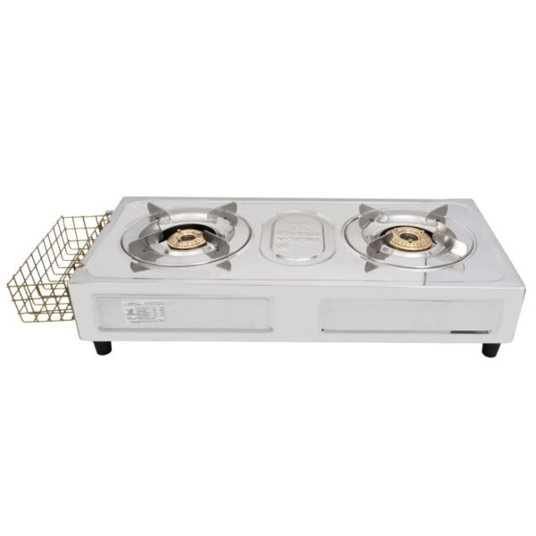 lpg gas stove 2 burner heavy body with basket